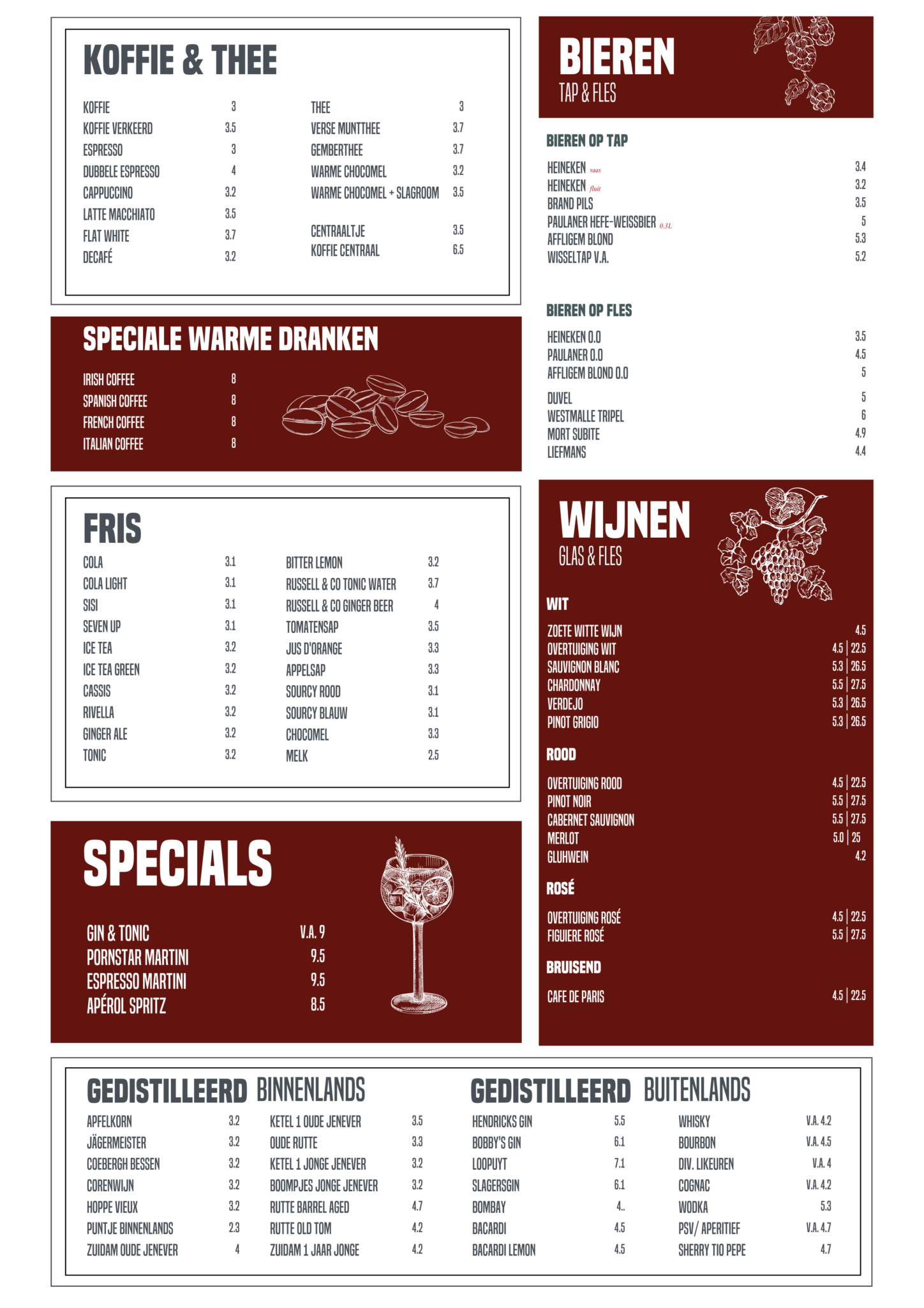 MENUKAART Cafe Centraal